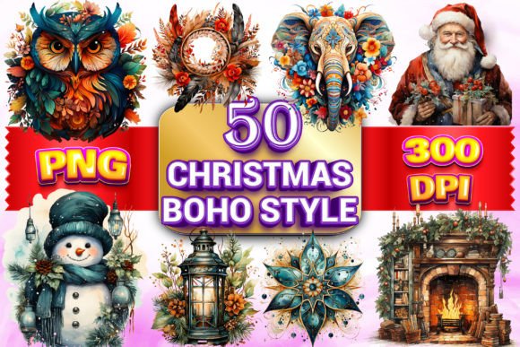 Christmas Boho Clipart 6: A Designer's Review of Seasonal Illustrations