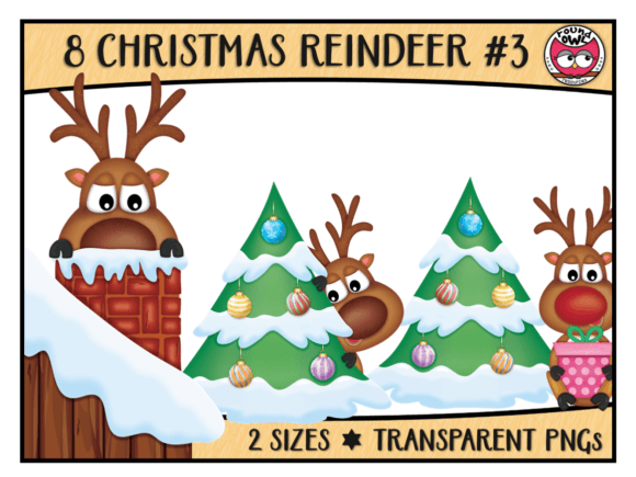 Christmas Reindeer Clipart 3: Modern Illustrations for Digital Publishing