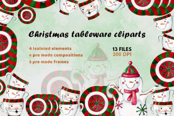 Christmas Tableware Clipart PNG Review for Brand Design