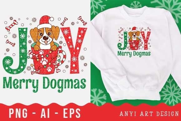 Coffee Dog Christmas Sublimation PNG for Branding & Illustrations