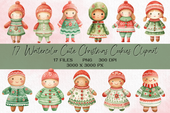 Cute Christmas Cookies Clipart for Modern Illustrations