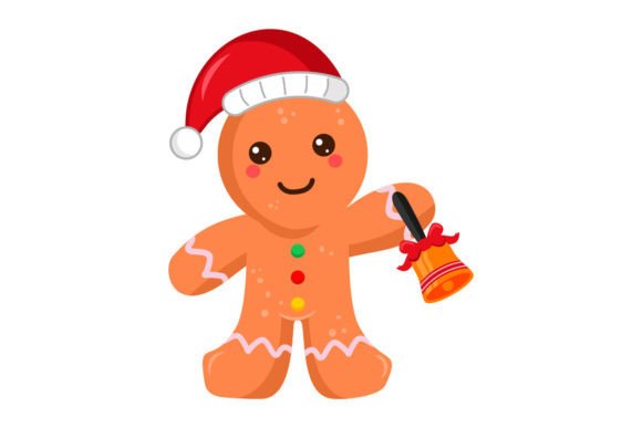 Cute Christmas Gingerbread Man Cartoon Illustrations