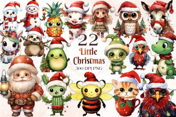 Cute Little Christmas Clipart Bundle for Illustrations