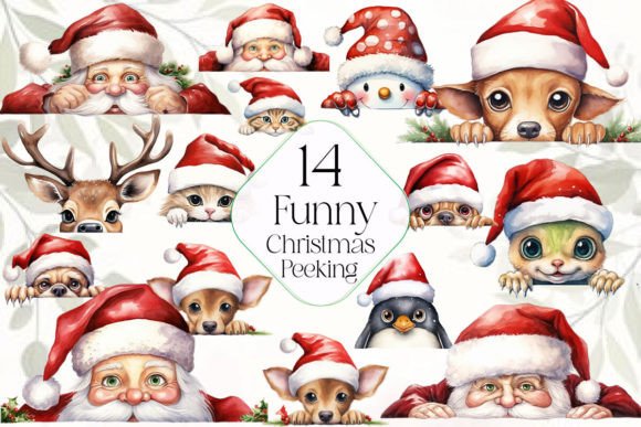 Funny Christmas Peeking Sublimation: A Designer's Review of Seasonal Illustrations