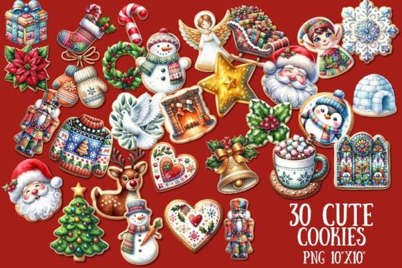 Magical Christmas Cookie Collection: Festive Illustrations for Local Brands