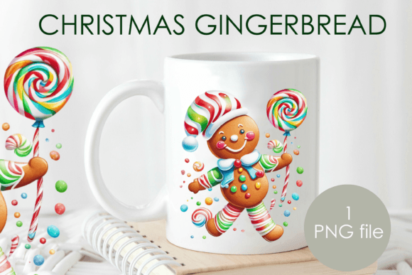 Merry Christmas Gingerbread Man New Year Illustrations