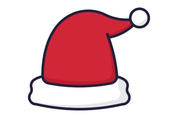 Merry Christmas Santa Claus Hat Icon for Illustrations