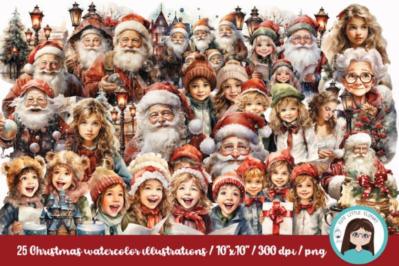 Reviewing Watercolor Christmas Illustrations for Brand Campaigns