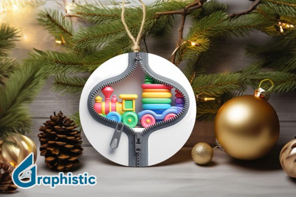 Unzipped 3D Christmas Ornament PNG 15 for Modern Illustrations