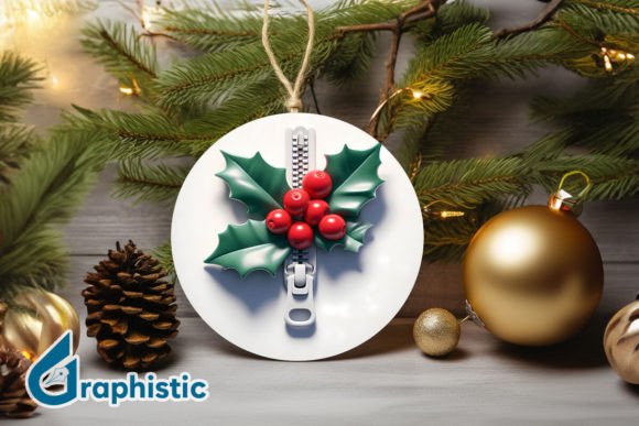 Unzipped 3D Christmas Ornament PNG 16