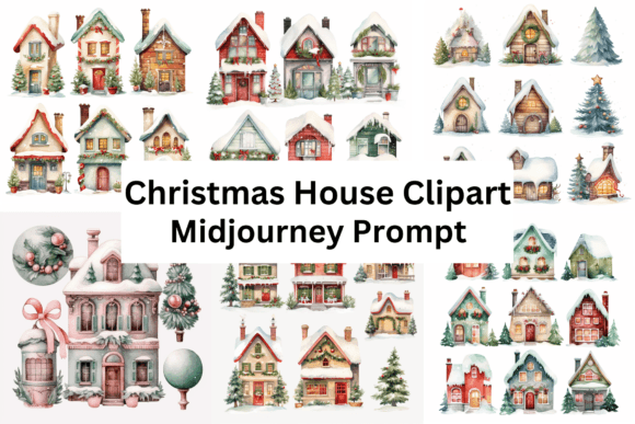 Watercolor Christmas House Clipart Review
